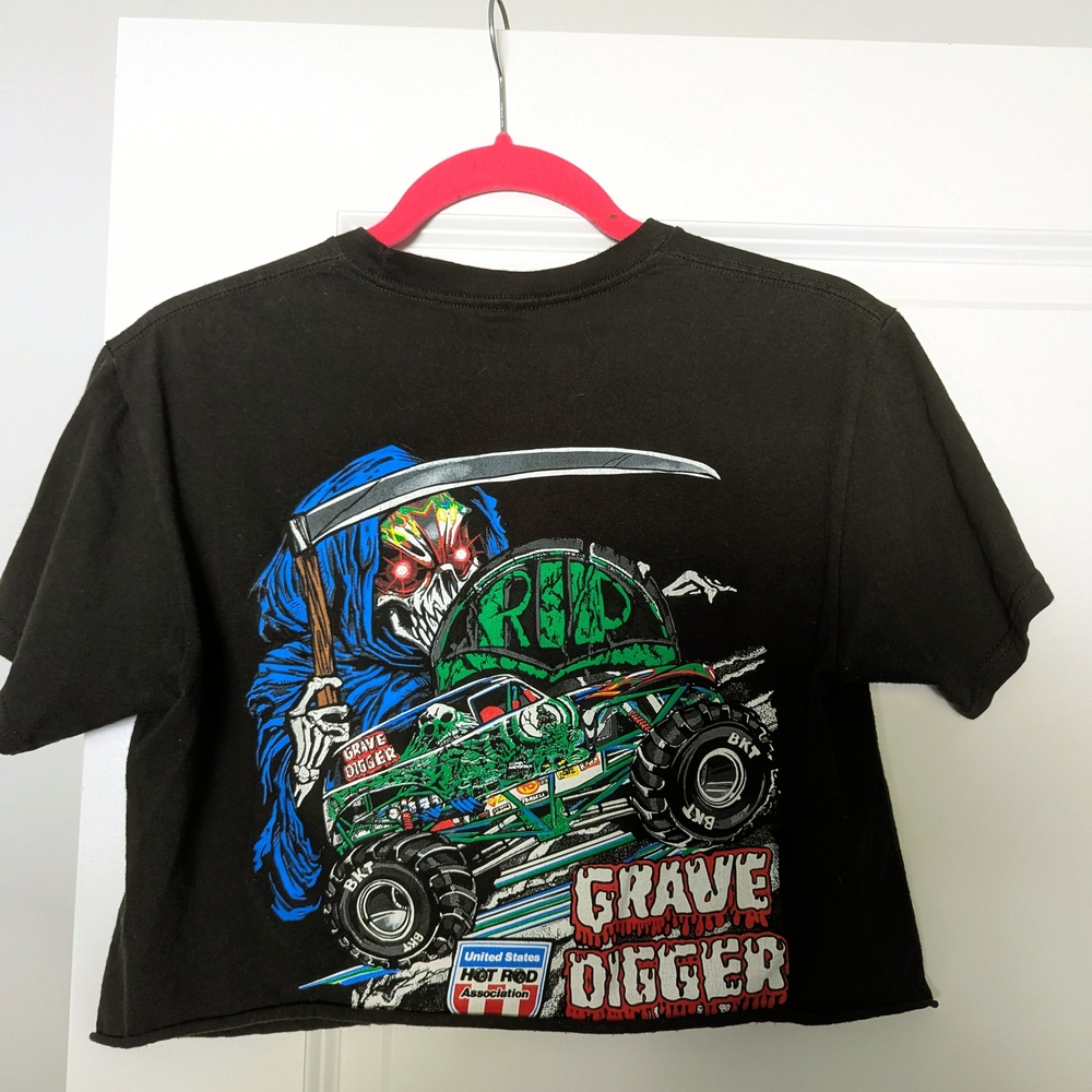 Grave Digger Black Crop Top